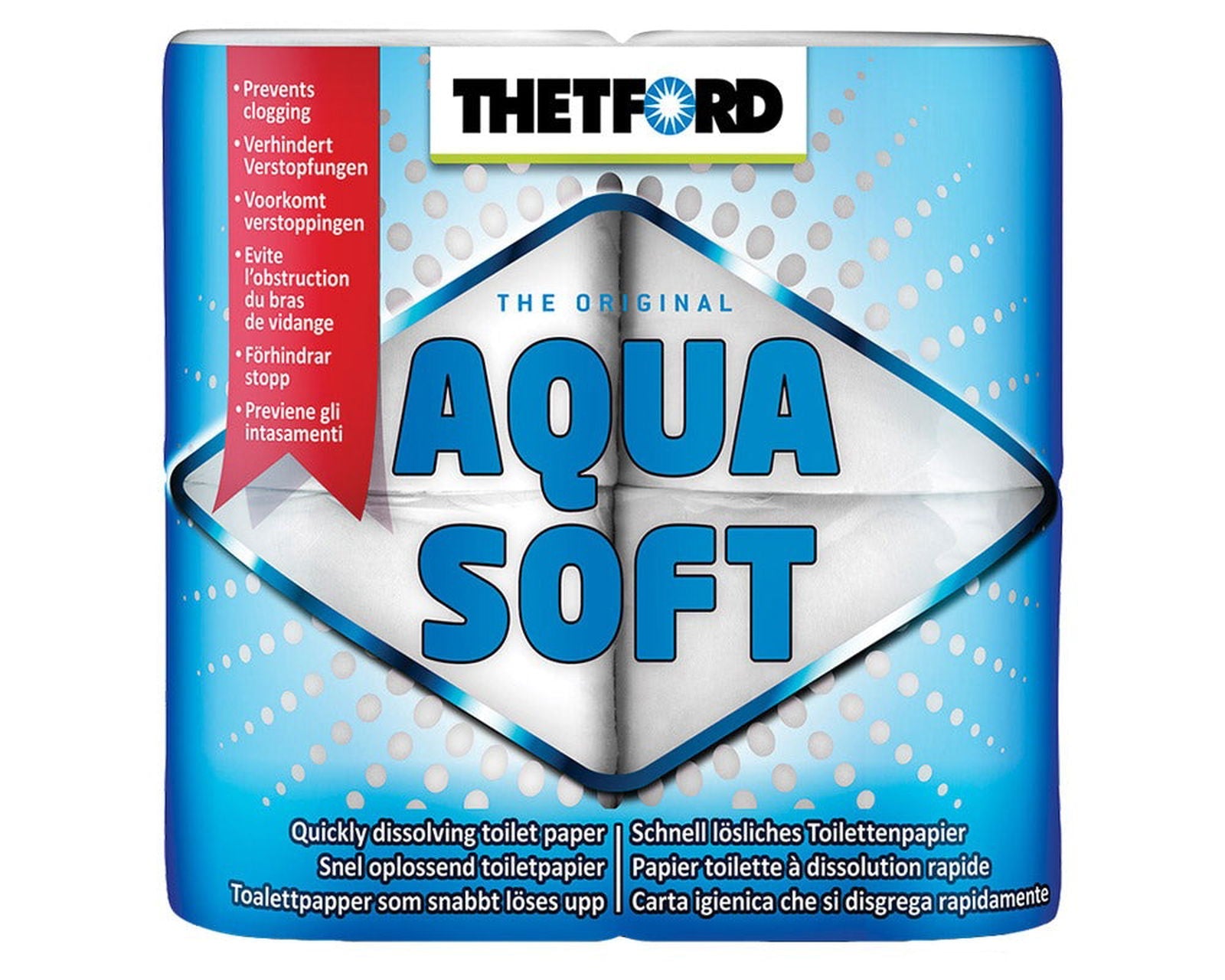 4 for 3 - Thetford Aqua soft 4 rl Toalettpapir - Bestselger! - Hjem & Fritidsshoppen.no