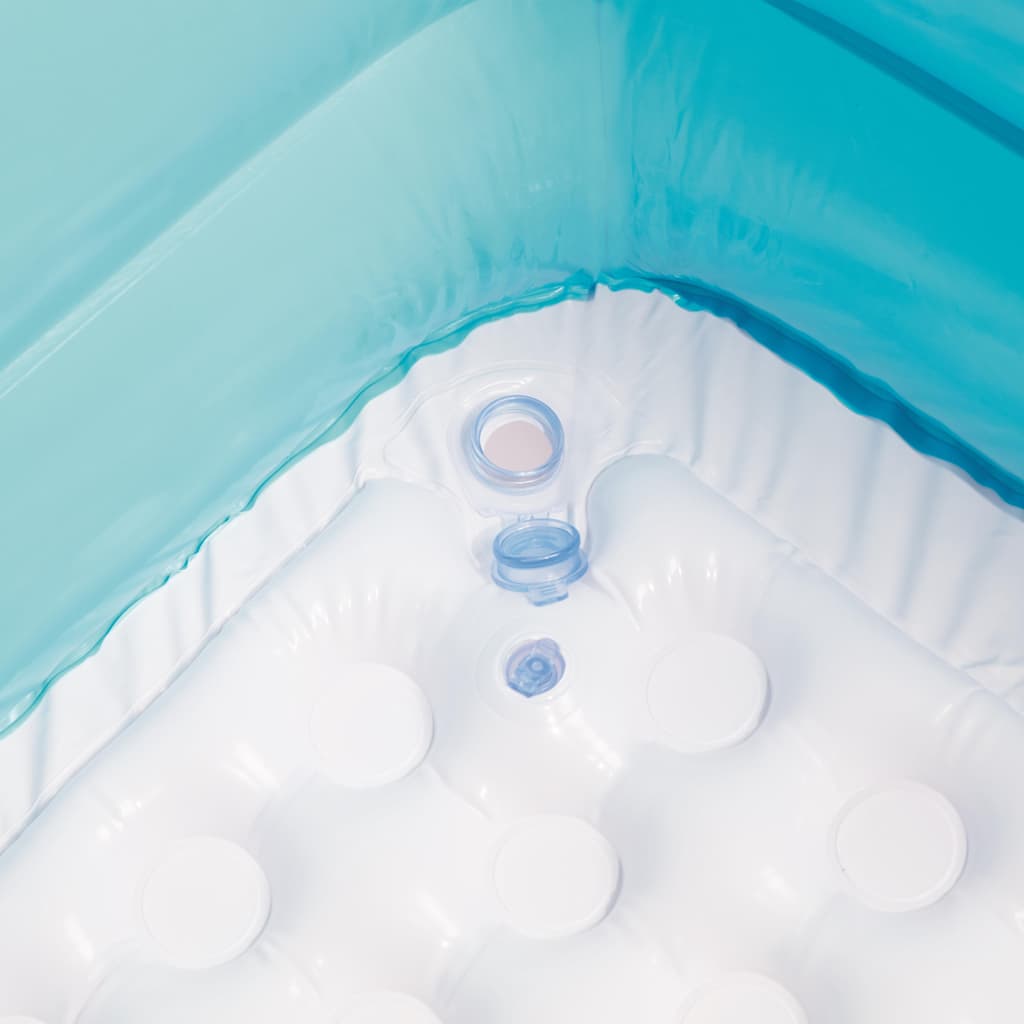 Barnebasseng med baldakin blå 140x140x114 cm 52192