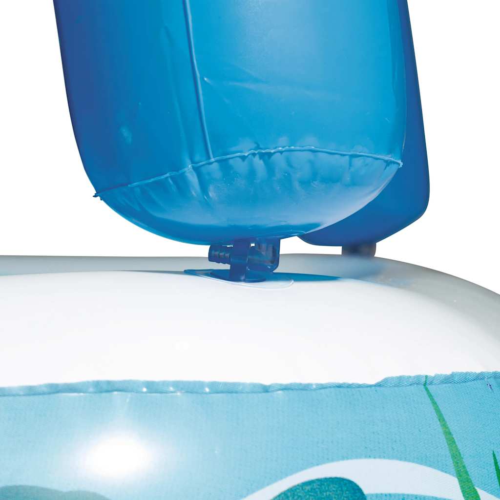 Barnebasseng med baldakin blå 140x140x114 cm 52192