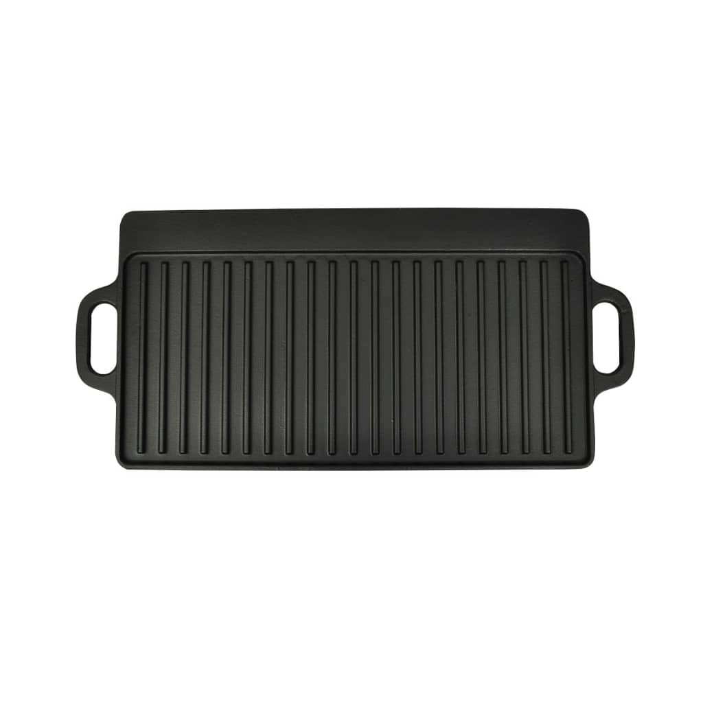 Grillplate i støpejern vendbar 50x23 cm