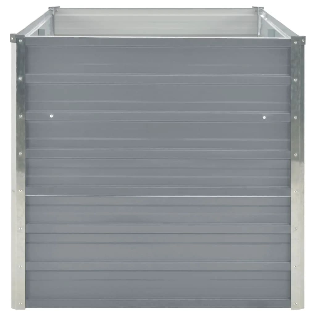 Forhøyet hagebed 160x80x77 cm galvanisert stålgrå