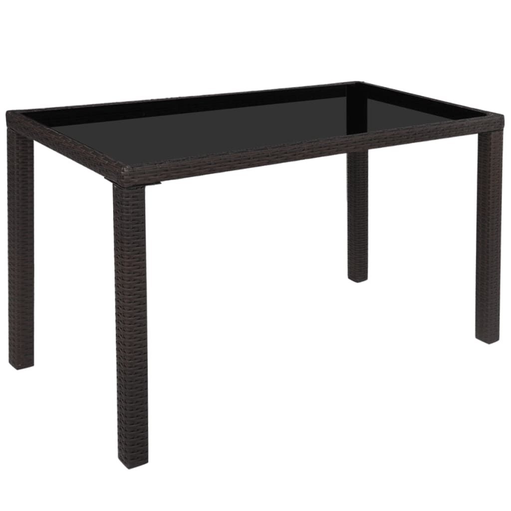 Utendørs spisestue med puter 5 deler polyrotting brun