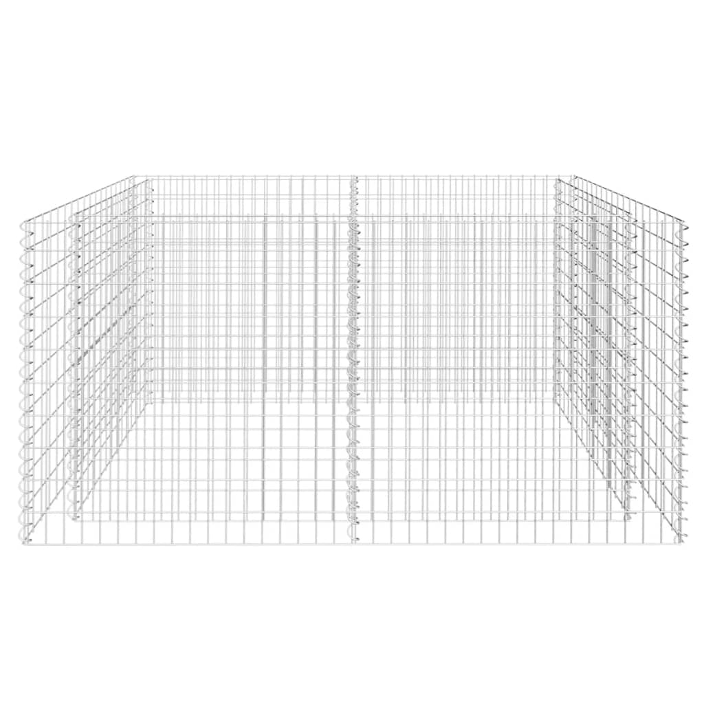Gabion høybed stål 180x90x100 cm sølv