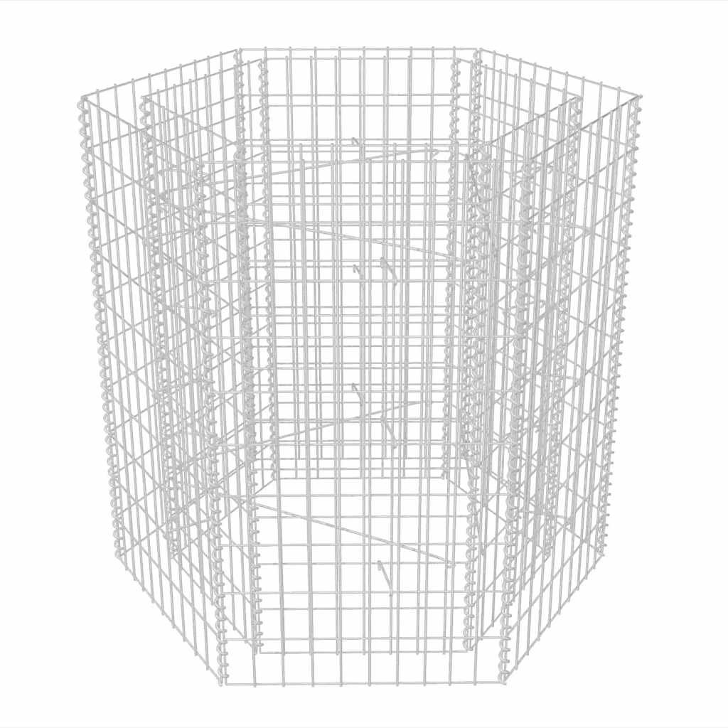 Gabion høybed sekskantet 100x90x100 cm