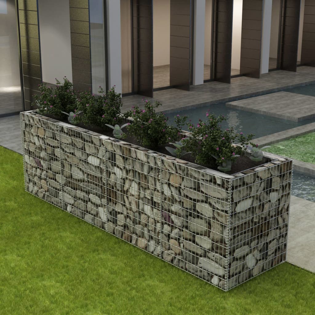 Gabion høybed stål 360x90x100 cm