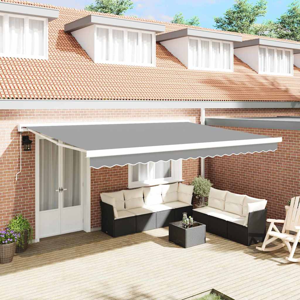 Markise Hvit 4 × 3 m Metall