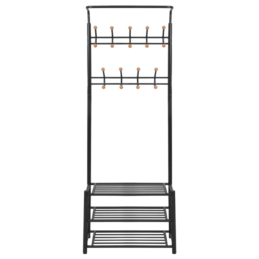 Klesstativ med skohylle 68x32x182,5 cm svart