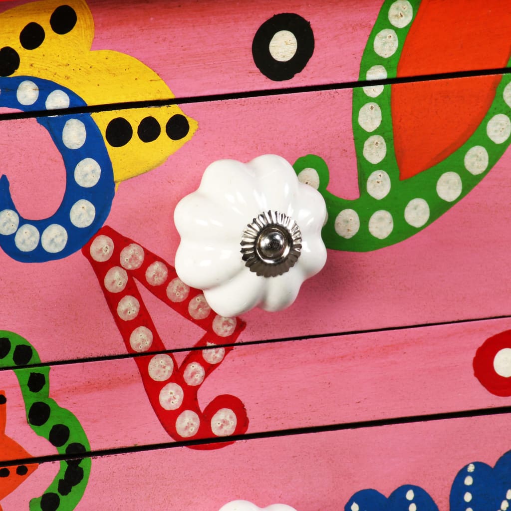 Konsollbord mango heltre blå håndmalt