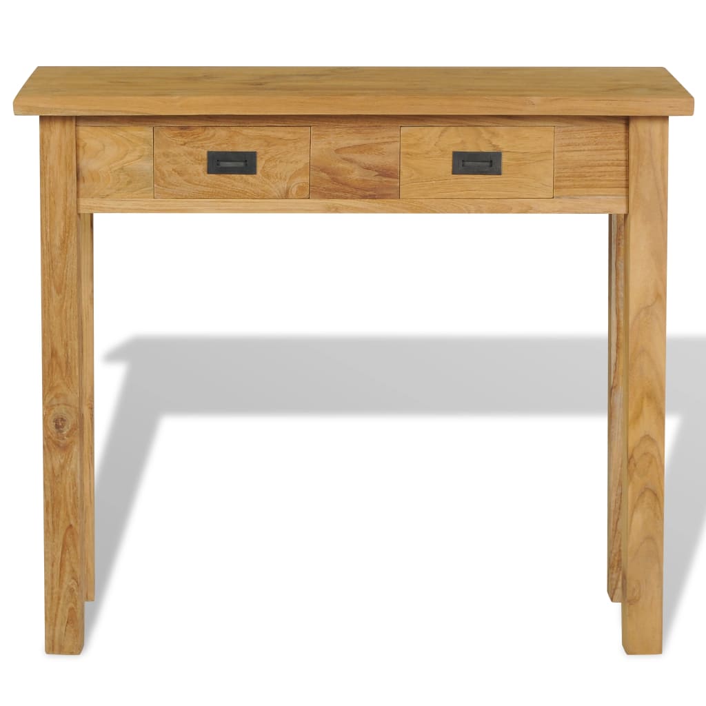 Konsollbord massiv teak 90x30x80 cm