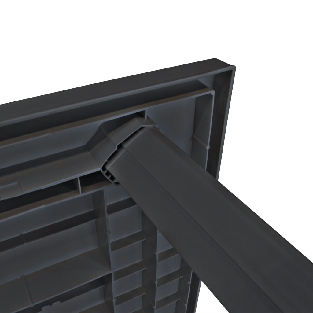 Hagebord antrasitt 126x76x72 cm plast