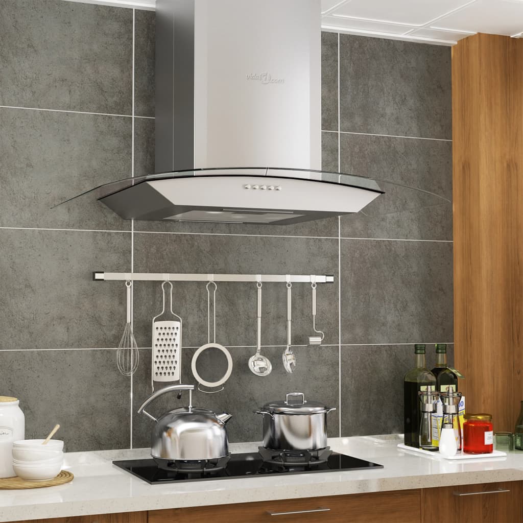 Veggmontert kjøkkenvifte 60 cm rustfritt stål 756 m³/t LED