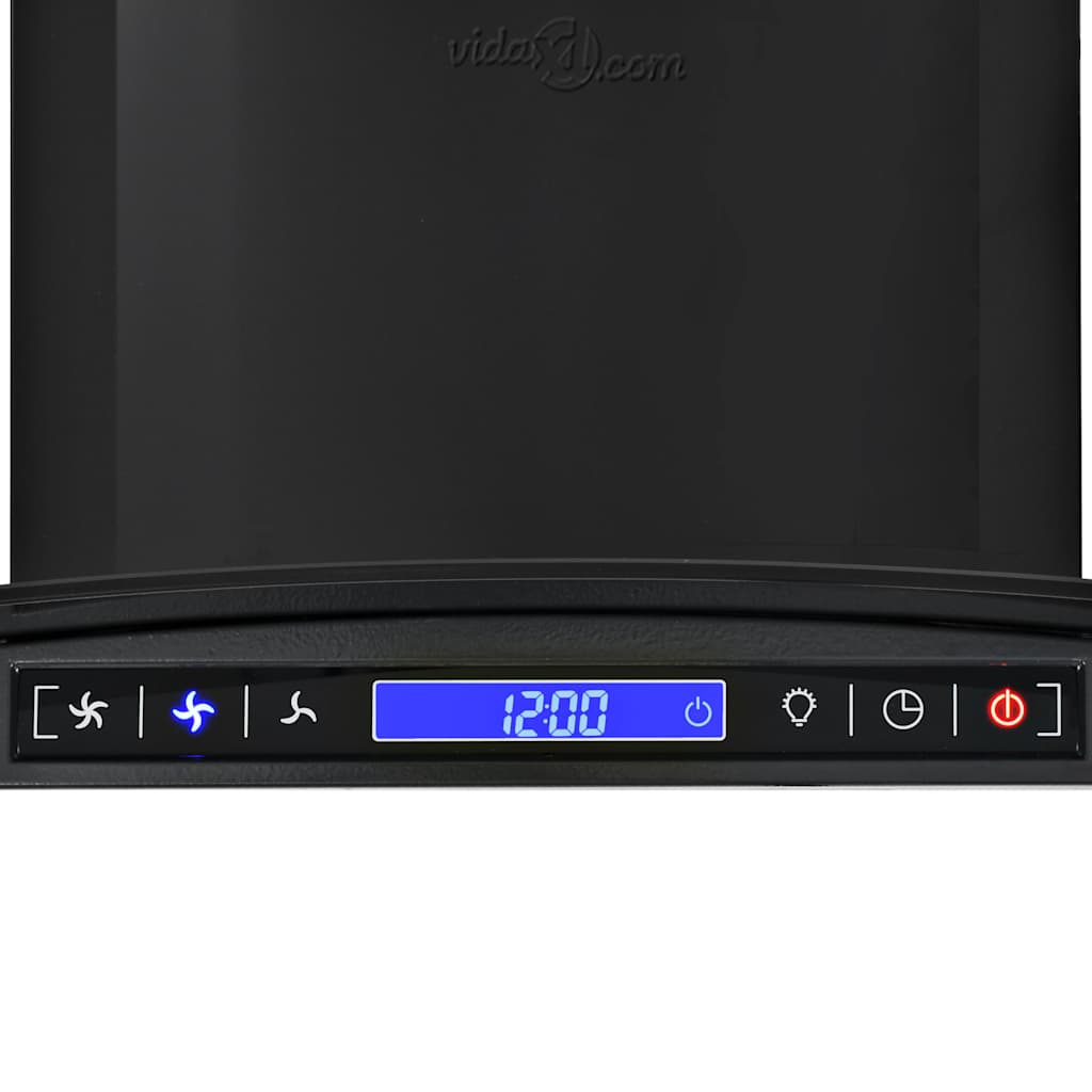 Veggmontert kjøkkenvifte rustfritt stål 756 m³/h 60 cm svart