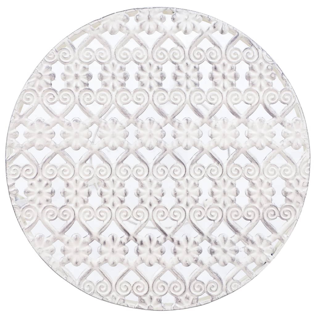 Blomsterstativsett 3 stykker gammeldags stil metall antikk hvit