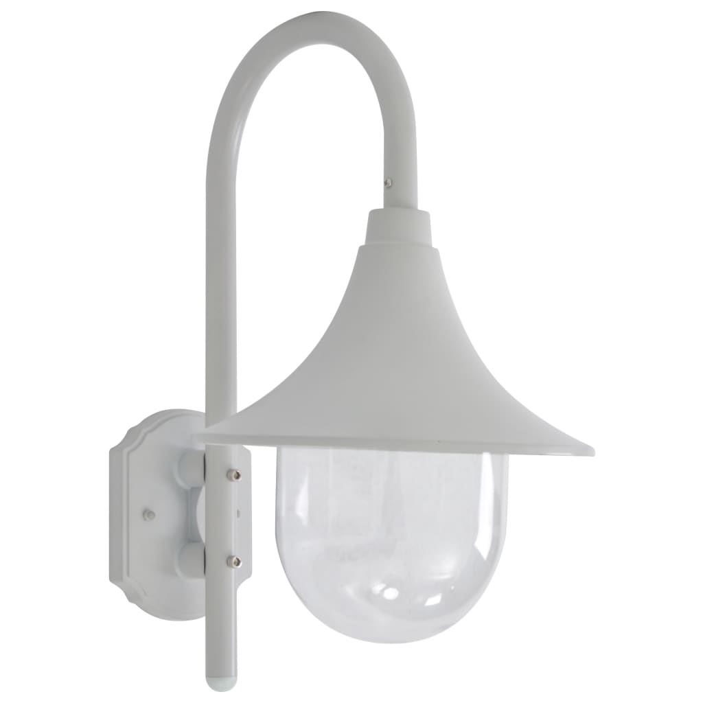 Utendørs vegglampe E27 42 cm aluminium hvit
