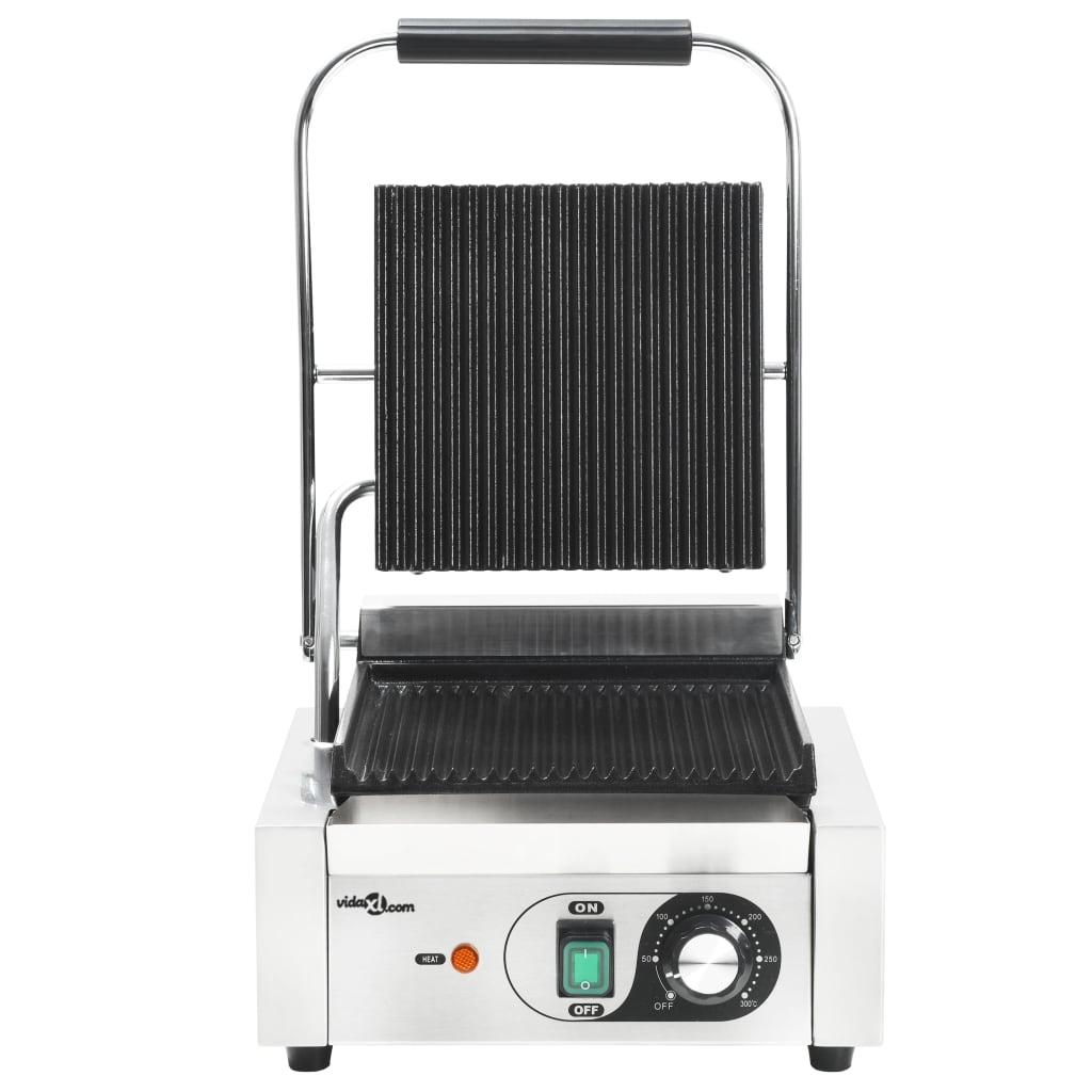 Riflet paninigrill rustfritt stål 1800 W 31x30,5x20 cm