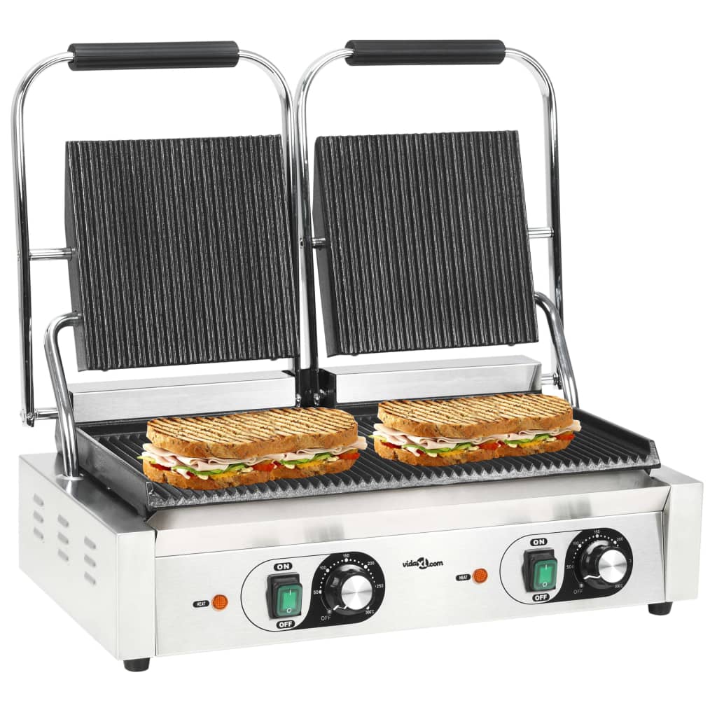 Dobbel riflet paninigrill 3600 W 57x30,5x20 cm