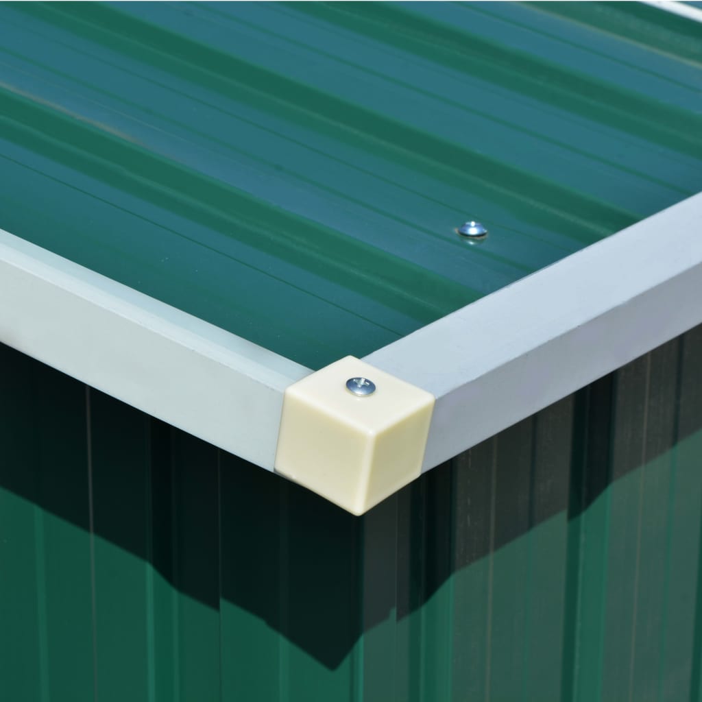 Hageskjul 257x298x178 cm metall grønn