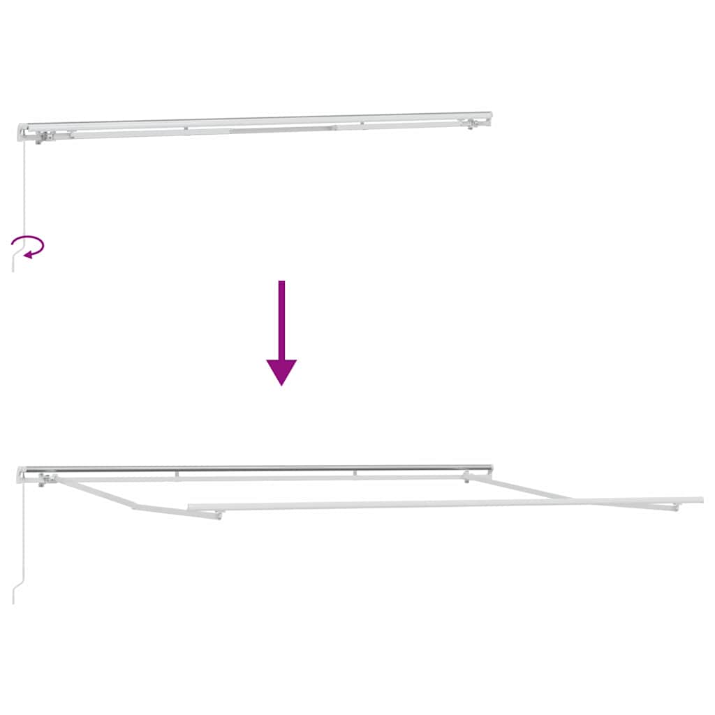 Markise Manual Hvit 4 × 3 m Metall