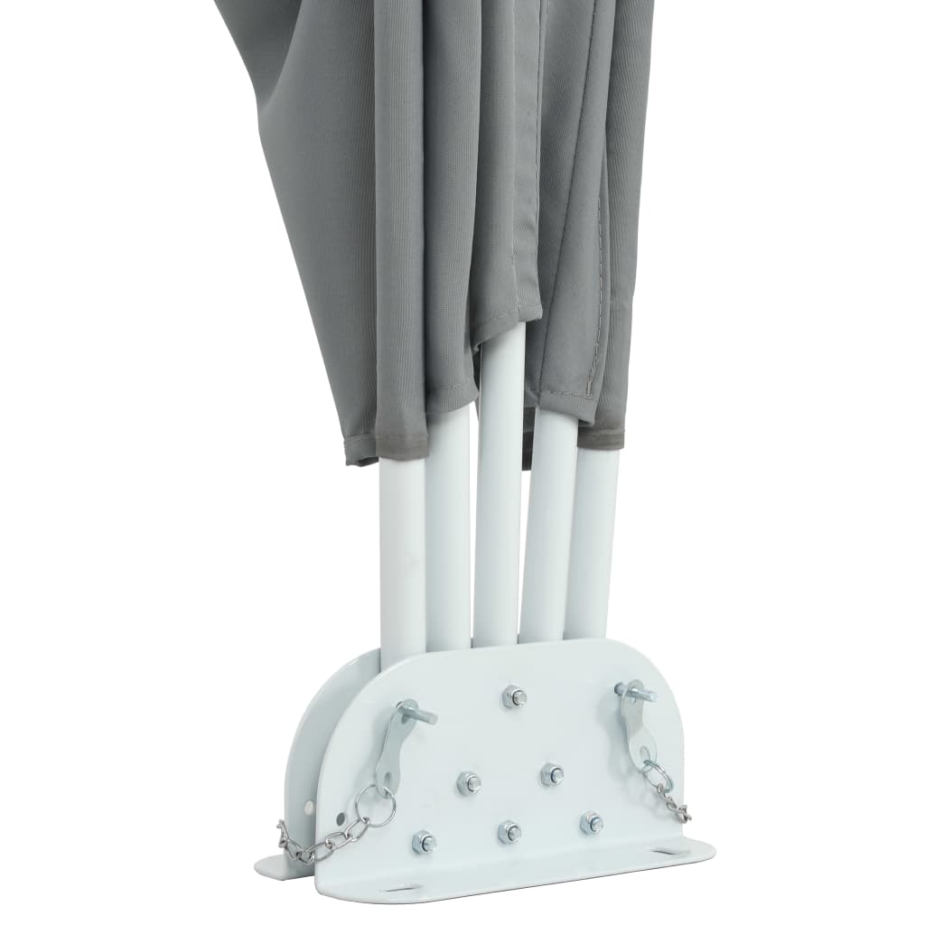 Sammenleggbar sidemarkise for terrasse grå 300x150 cm