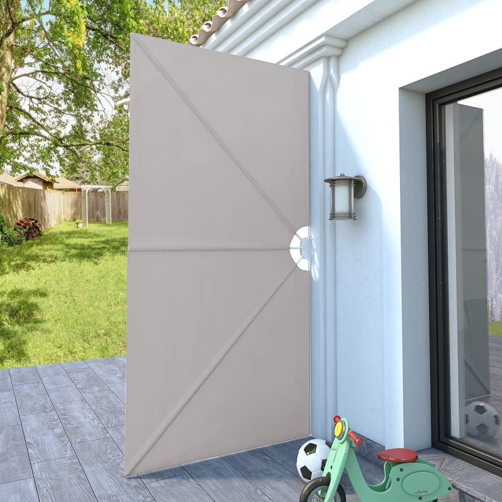 Sammenleggbar sidemarkise for terrasse krem 300x150 cm