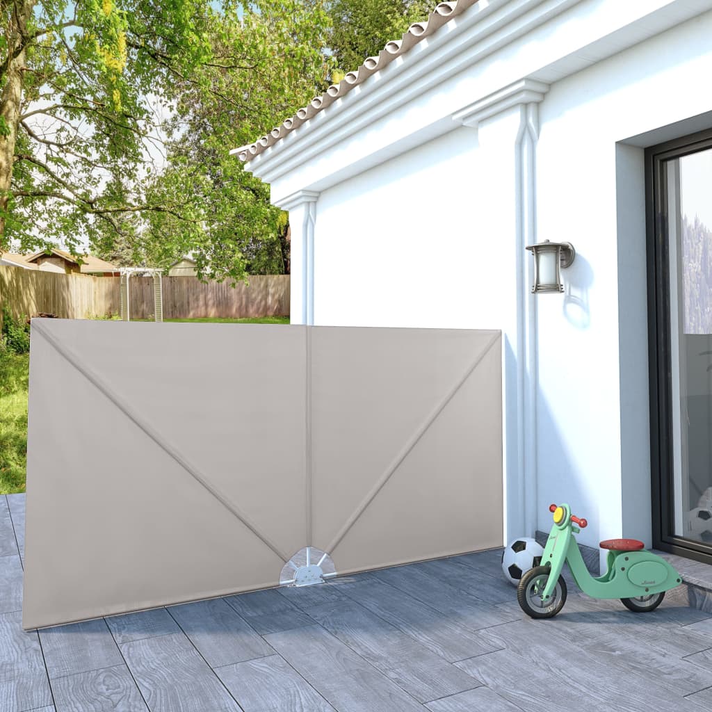 Sammenleggbar sidemarkise for terrasse krem 300x150 cm