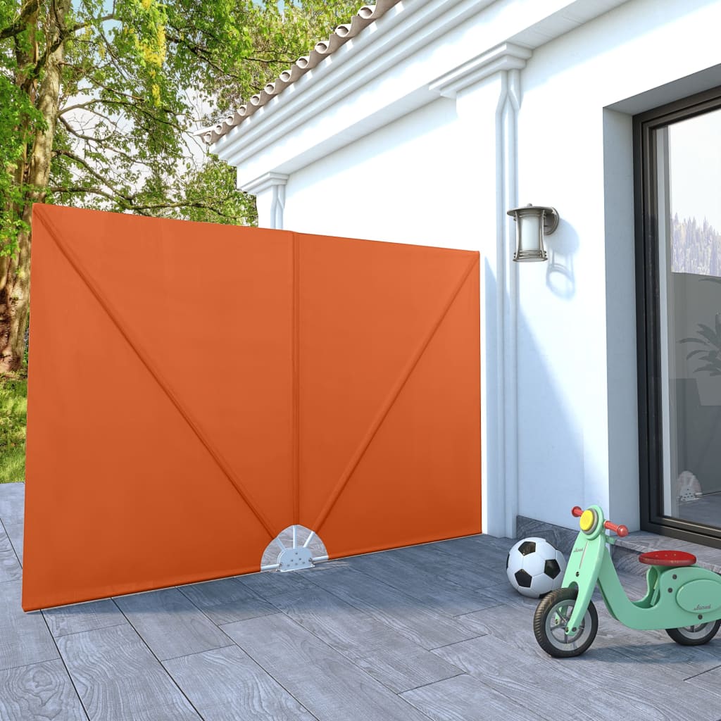 Sammenleggbar sidemarkise for terrasse terrakotta 240x160 cm