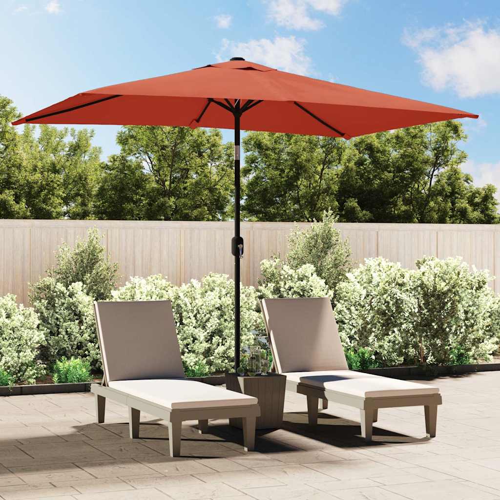 Parasoll med metallstang 300x200 cm terrakotta