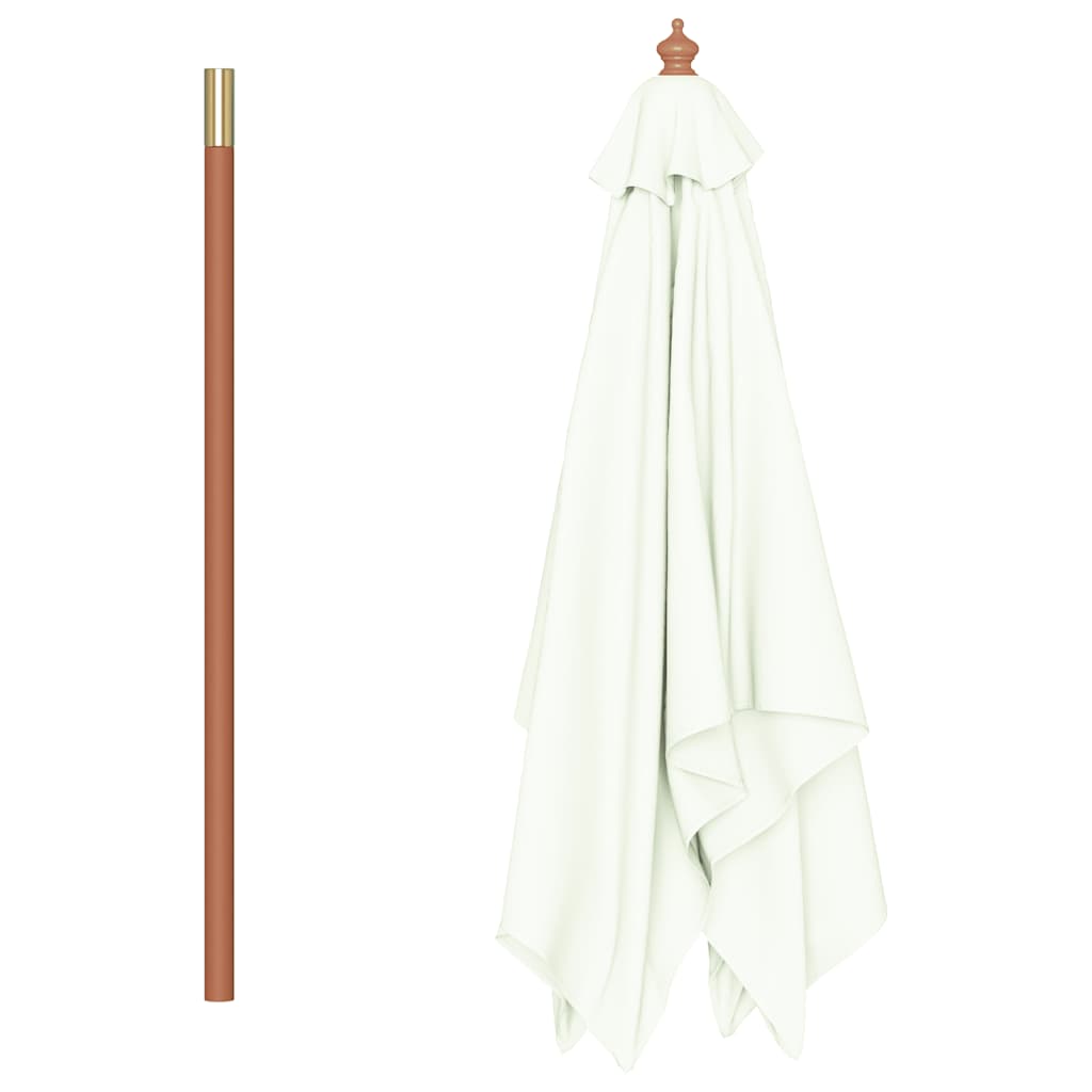 Parasoll med trestang 150x200 cm sandfarget