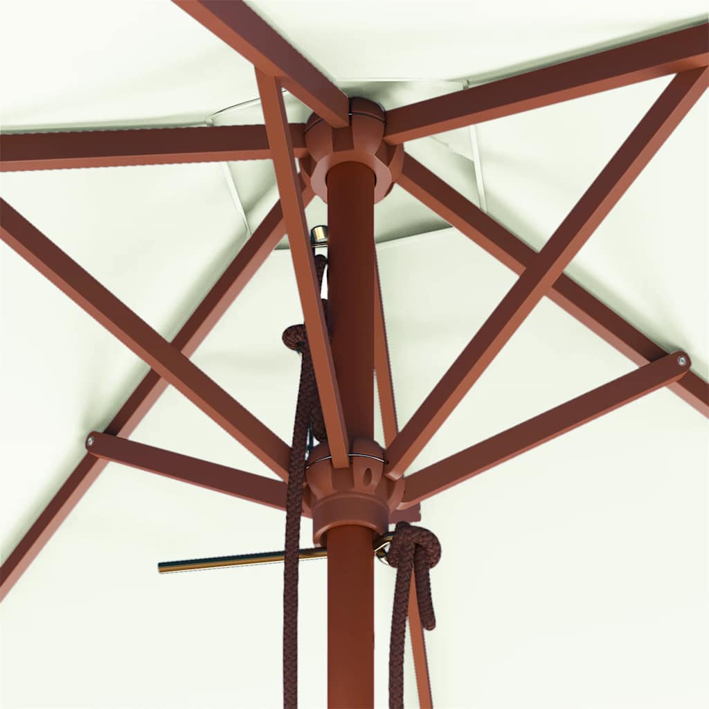 Parasoll med trestang 150x200 cm sandfarget