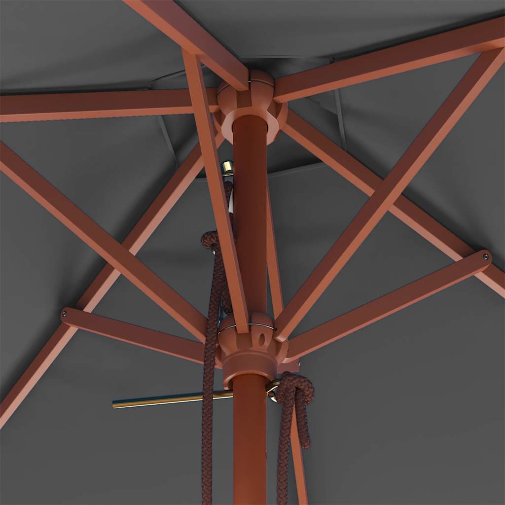 Parasoll med trestang 150x200 cm antrasitt