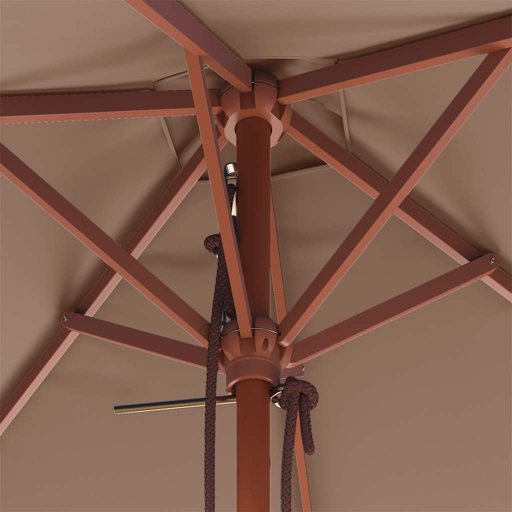 Parasoll med trestang 150x200 cm gråbrun