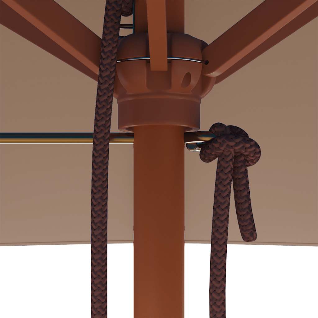 Parasoll med trestang 150x200 cm gråbrun