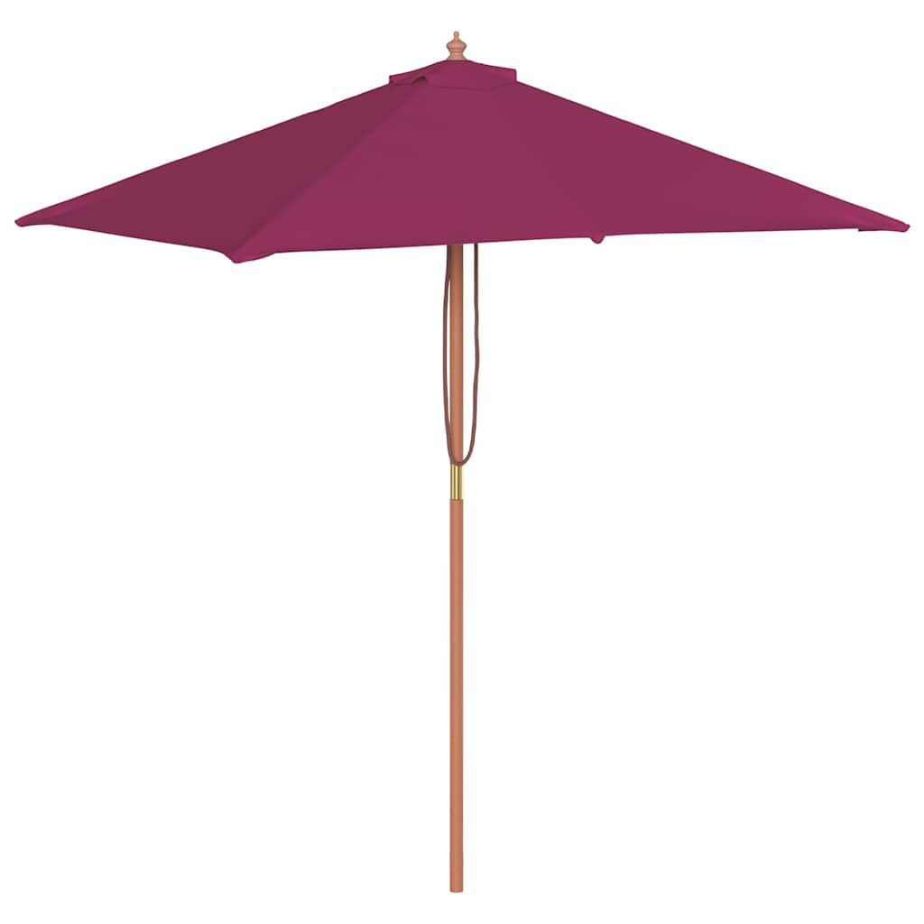 Parasoll med trestang 150x200 cm vinrød