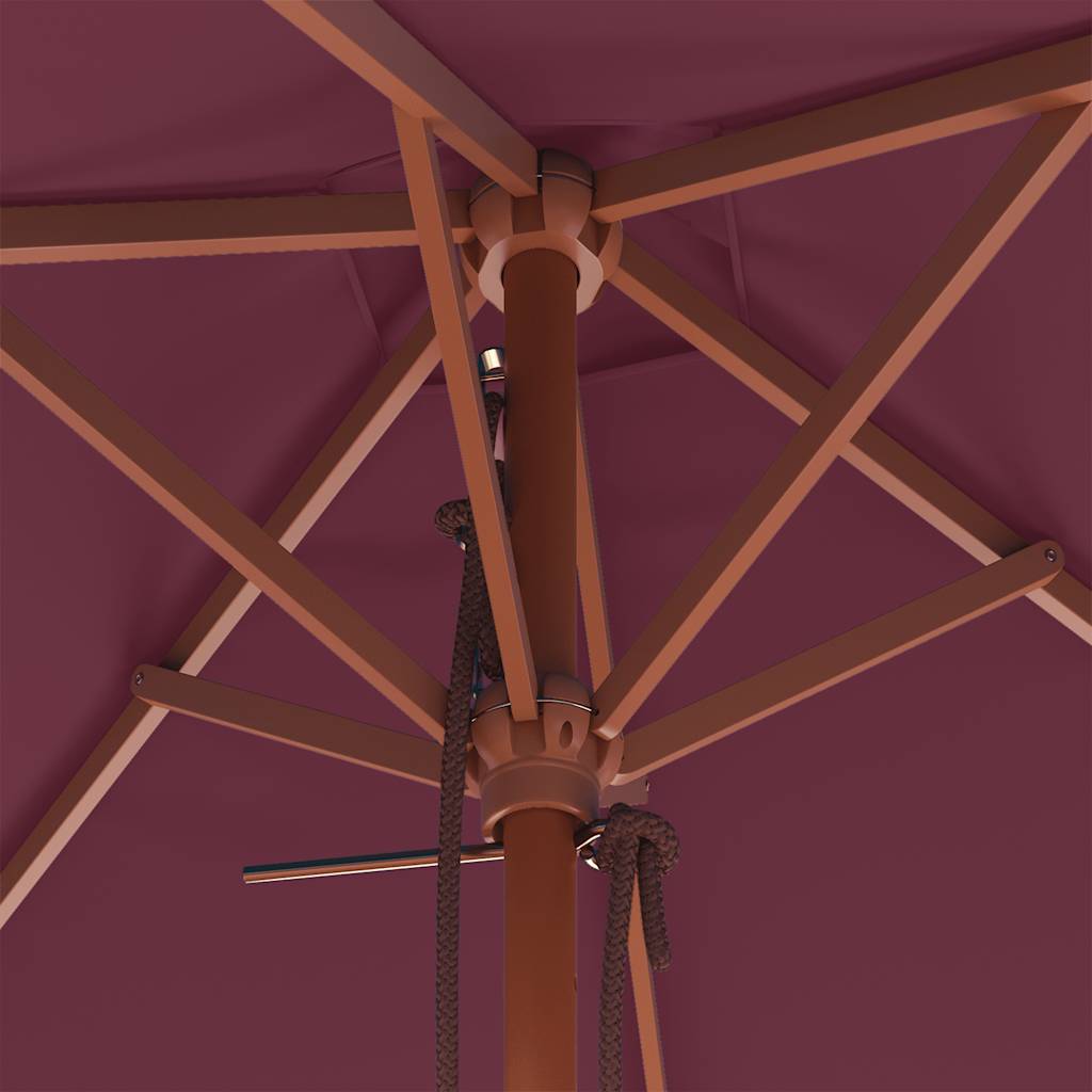 Parasoll med trestang 150x200 cm vinrød