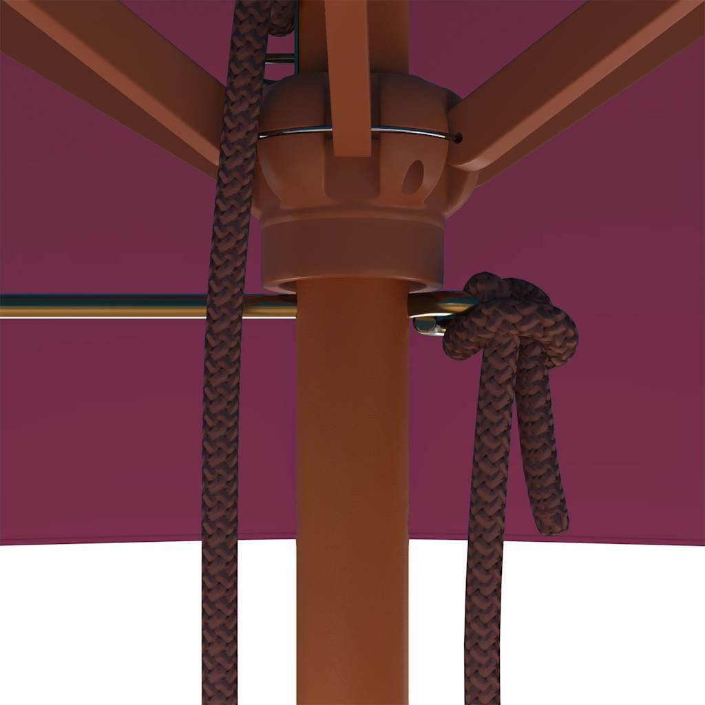 Parasoll med trestang 150x200 cm vinrød