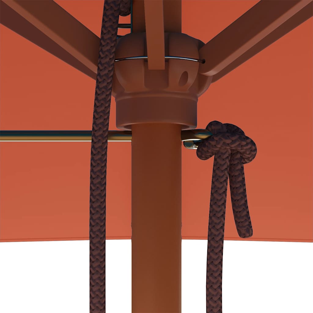 Parasoll med trestang 150x200 cm terrakotta