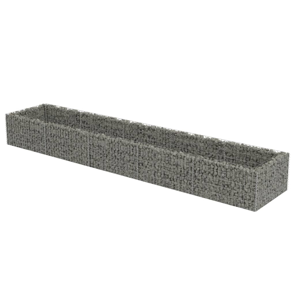 Gabion høybed galvanisert stål 450x90x50 cm