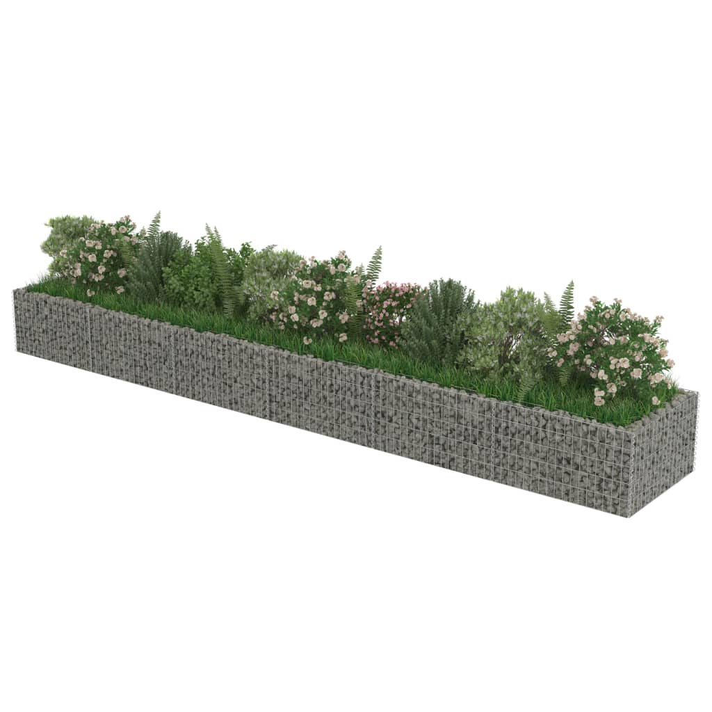 Gabion høybed galvanisert stål 540x90x50 cm