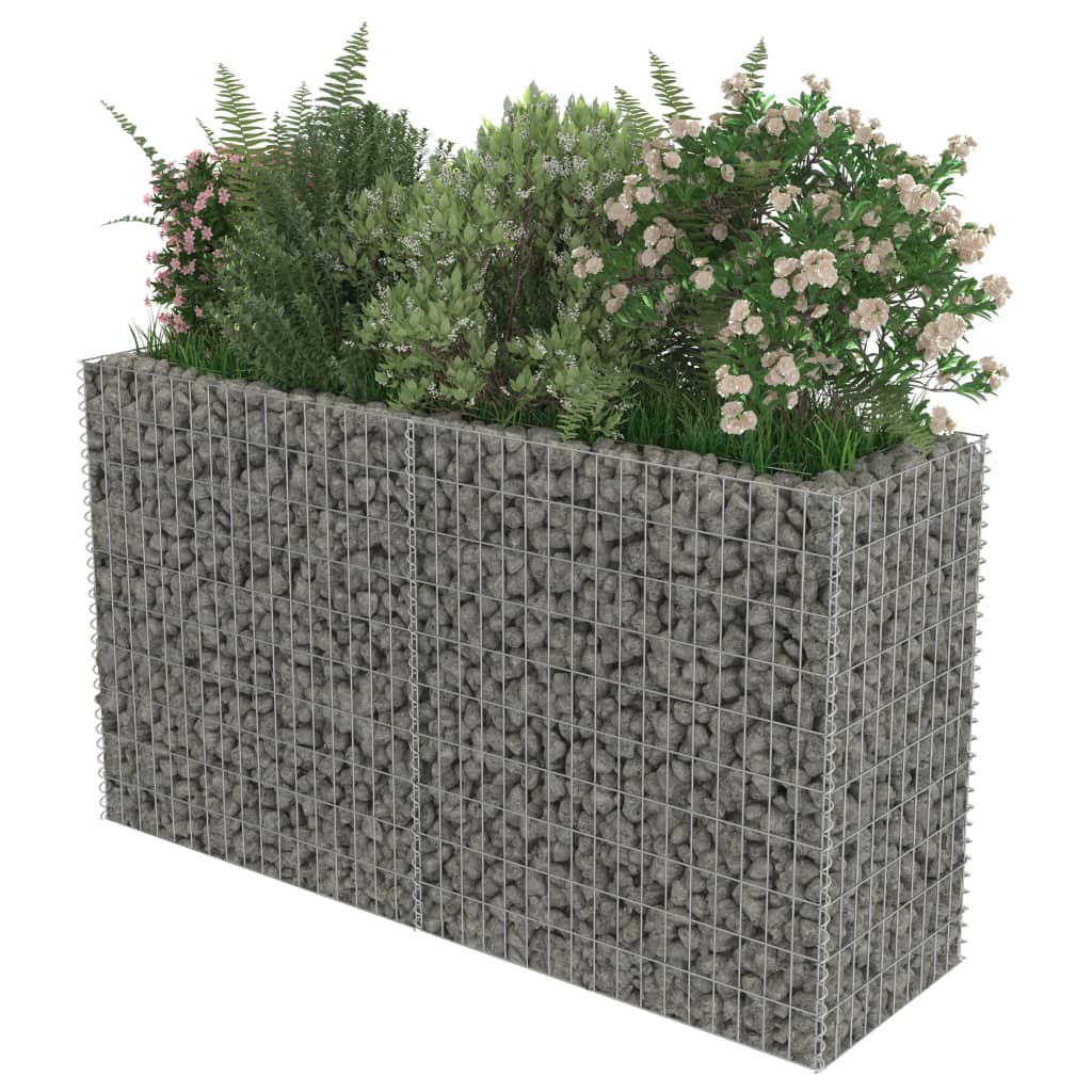Gabion høybed galvanisert stål 180x50x100 cm