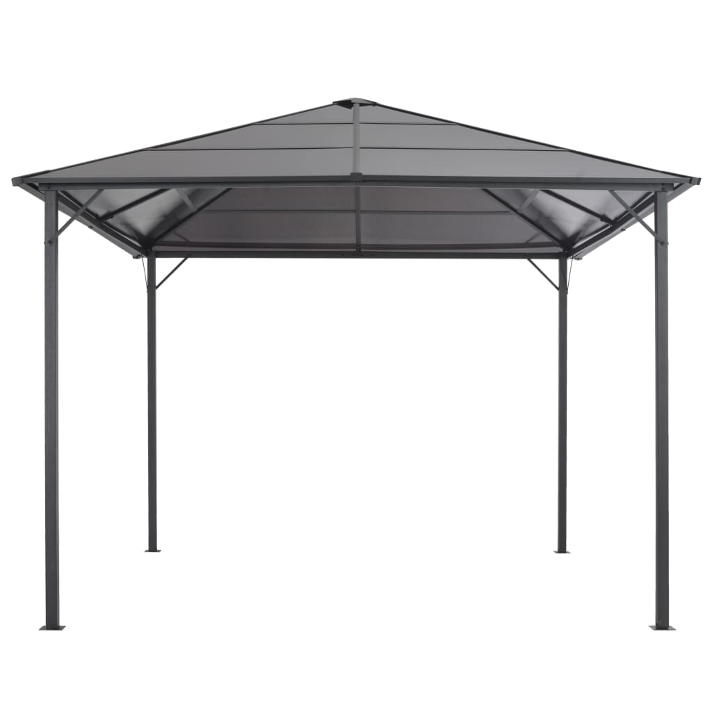 Paviljong med tak aluminium 3x3 m svart