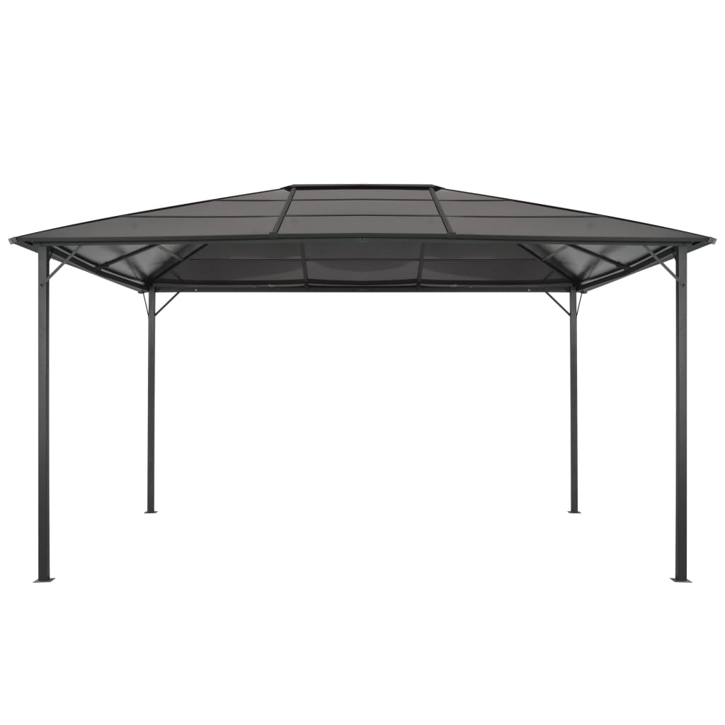 Paviljong med tak aluminium 4x3x2,6 m svart