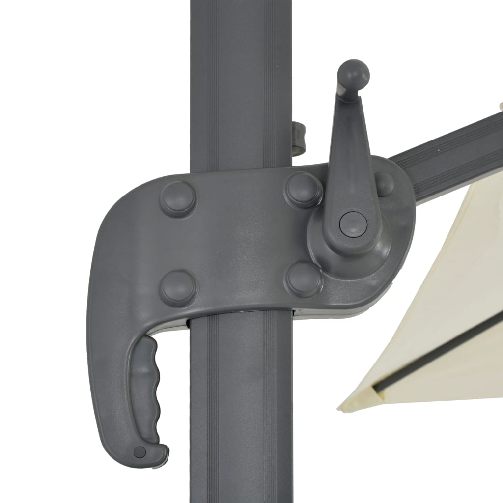 Hengende hageparasoll med aluminiumsstang 400x300 cm sand