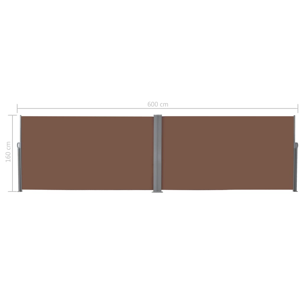 Uttrekkbar sidemarkise 160x600 cm brun
