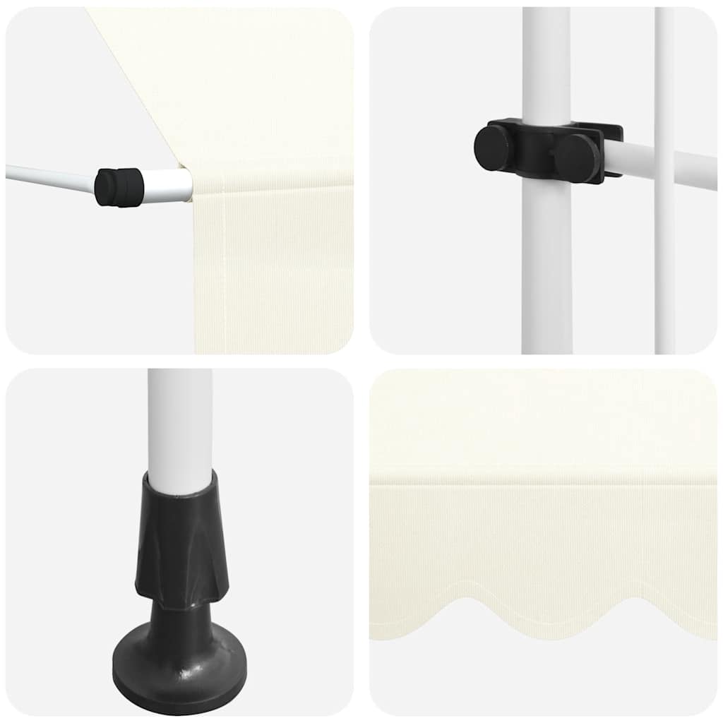 Manuell uttrekkbar markise 150 cm kremhvit