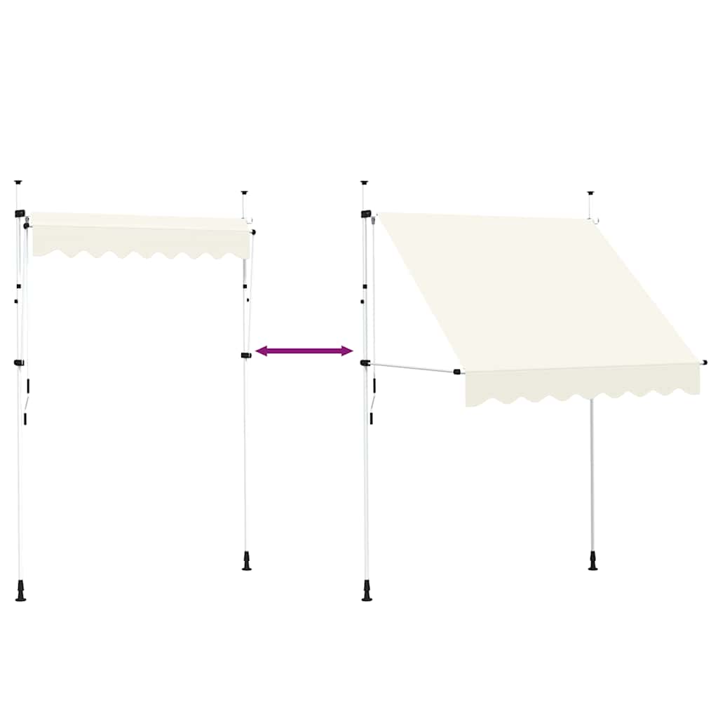 Manuell uttrekkbar markise 200 cm kremhvit