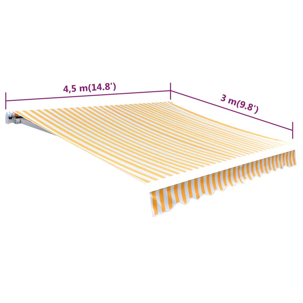 Markiseduk 450x300 cm oransje og hvit