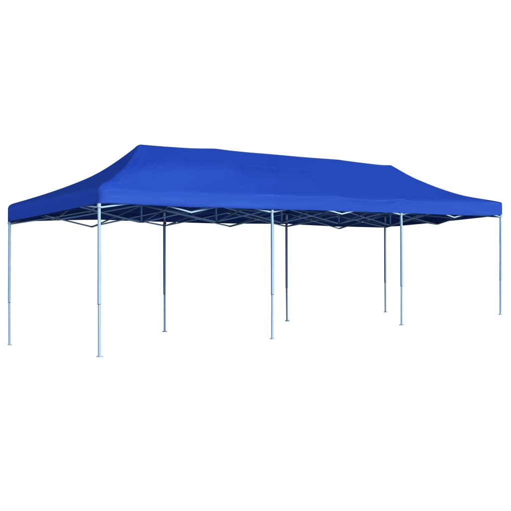 Foldbart popup festtelt 3x9 m blå