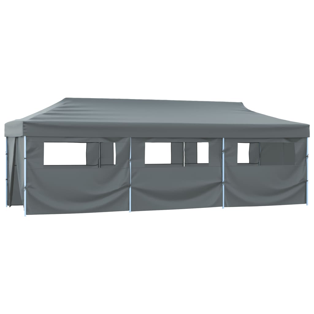 Sammenleggbart festtelt popup med 8 sidevegger 870x291x315 cm antrasitt