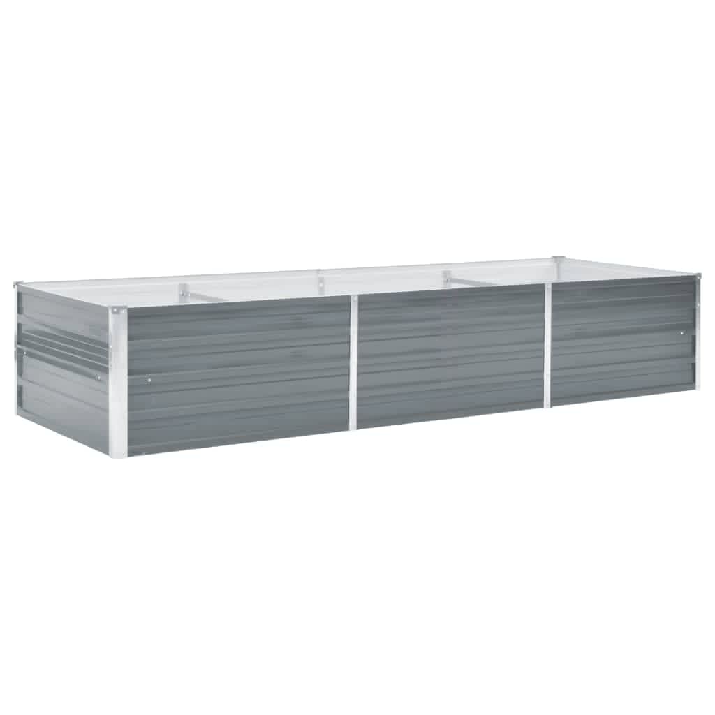 Høybed galvanisert stål 240x80x45 cm grå