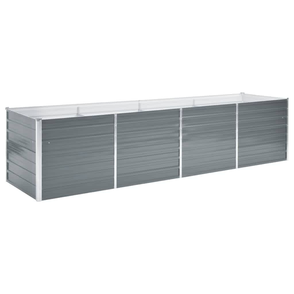 Høybed galvanisert stål 320x80x77 cm grå